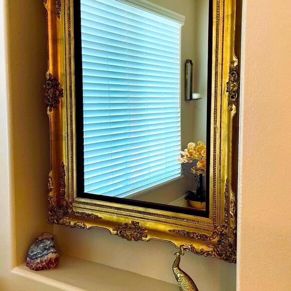 ♥️ Wall Mirror, Antique Ornate Giltwood Mirror - Picture 8 of 15